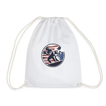 American Football - Spieler - Logo - Touchdown - Turnbeutel - Weiß - Vorne