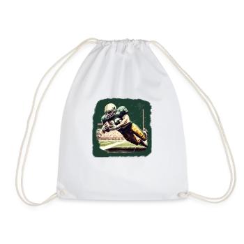 American Football - Spieler - Logo - Touchdown - Turnbeutel - Weiß - Vorne