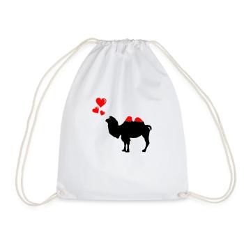 Chameau amoureux - Sac de sport léger - blanc - Devant