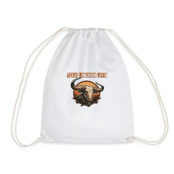 Longhorn Texas Gift - Drawstring Bag - white - Front