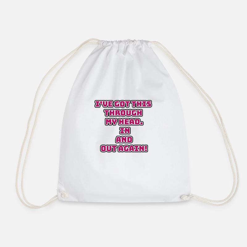 funny non-thinking design / funny sayings - Drawstring Bag - white