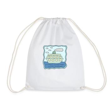 A ship design - Drawstring Bag - white - Front