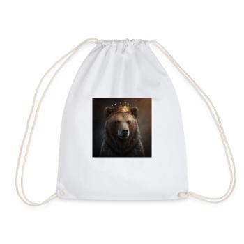 BEAR avec KRONE, KING, art moderne, design - Sac de sport léger - blanc - Devant