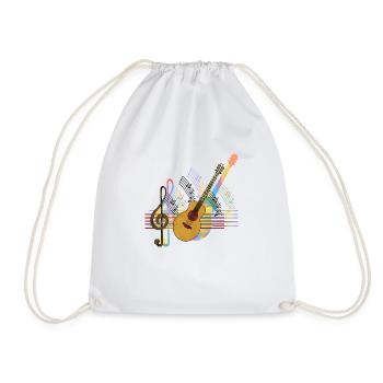 Gitarre - Turnbeutel - Weiß - Vorne