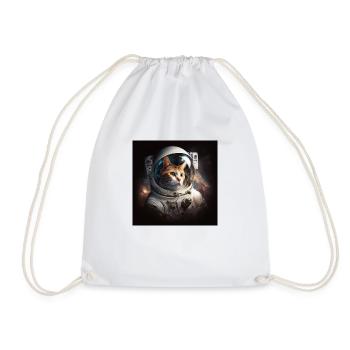 Astro Cat, Spacecat, Generative AI - Drawstring Bag - white - Front