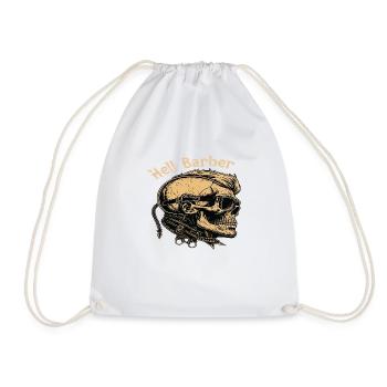 Hell Barber Skull Totenkopf - Turnbeutel - Weiß - Vorne