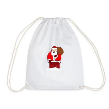 Fetter Weihnachtsmann - Turnbeutel - Weiß - Vorne