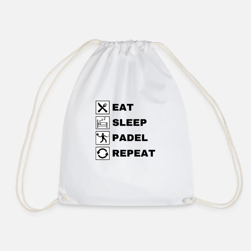 Eat Sleep Padel Repeat - Turnbeutel - Weiß