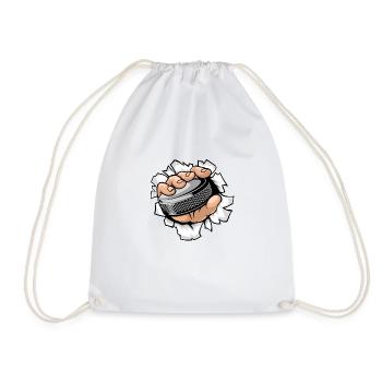 Ice Hockey Design - Turnbeutel - Weiß - Vorne