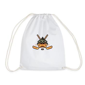 Angry Duck Eishockey Design - Turnbeutel - Weiß - Vorne
