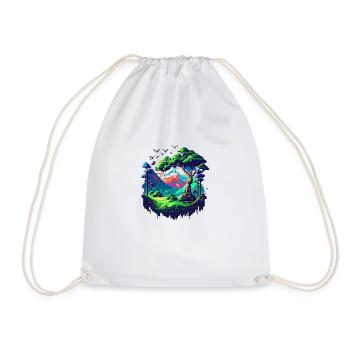 Pixel Odyssey - Drawstring Bag - white - Front
