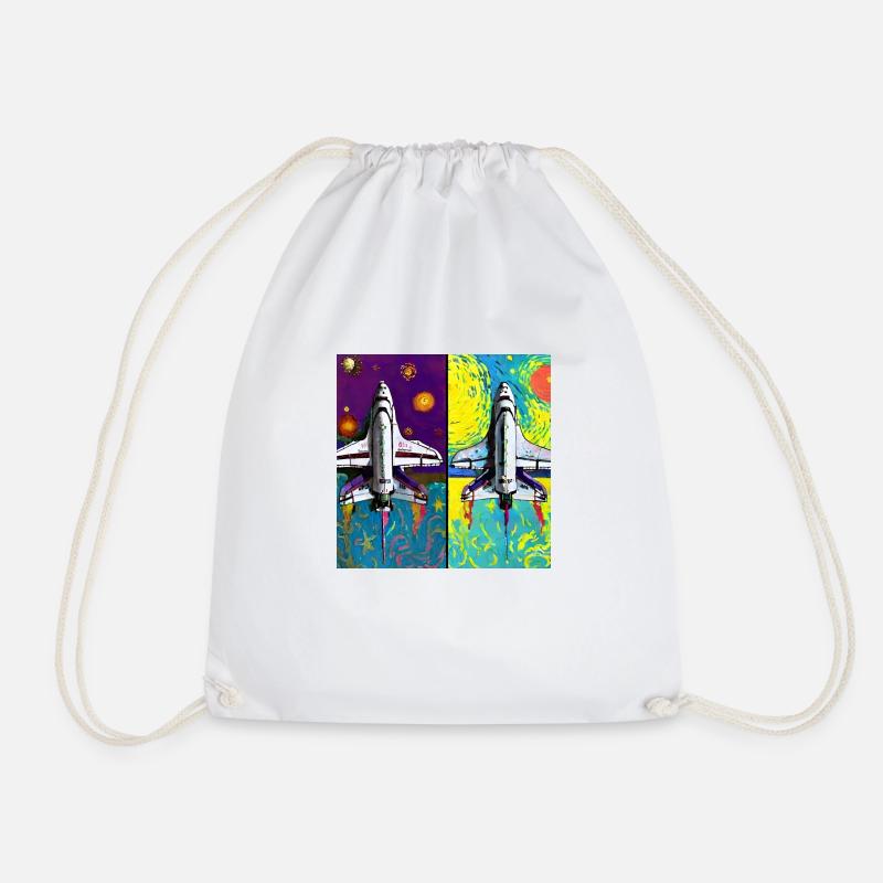 Space Shuttle Van Gogh - Drawstring Bag - white