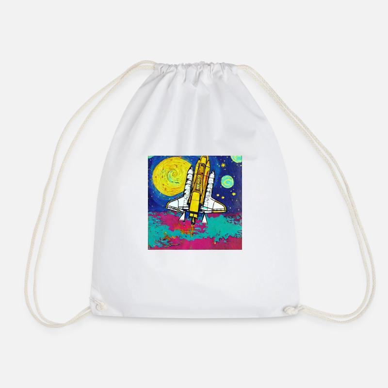 Space Shuttle Van Gogh - Drawstring Bag - white