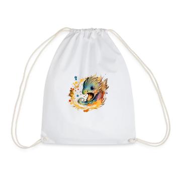Rainbow Fire Dragon - Drawstring Bag - white - Front