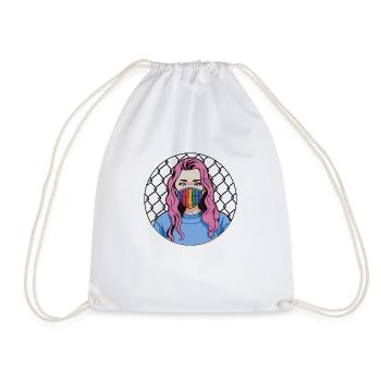 gay lesbian LGBTQ pride gaysian i gift - Drawstring Bag - white - Front