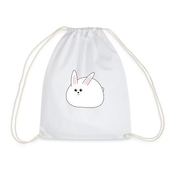 Dicker, süßer Weiße Hase, Ostern - Turnbeutel - Weiß - Vorne