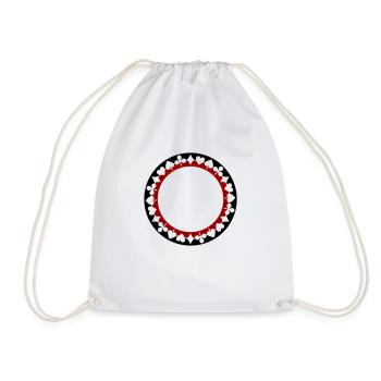 Kranz playing cards Skat two-tone - Drawstring Bag - white - Front