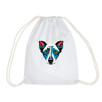 Modern Dog Drawing - Drawstring Bag - white - Front