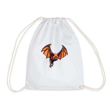 Pixelated flying fox in retro 8 bit graphics - Drawstring Bag - white - Front