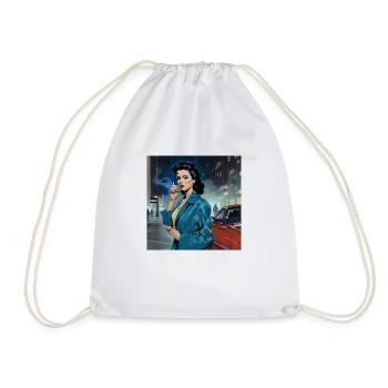 Vintage Girl - Drawstring Bag - white - Front