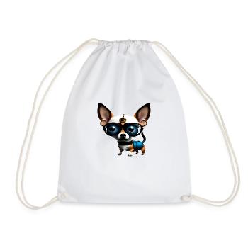 Steampunk Chihuahua - Turnbeutel - Weiß - Vorne