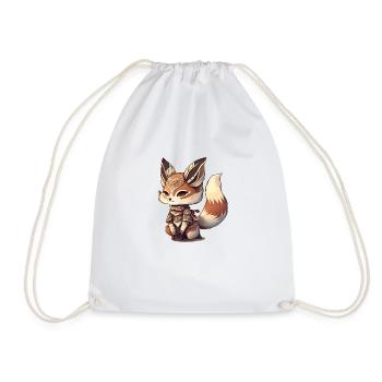 Kitsune: Mélange enchanteur de renard et de chat - Sac de sport léger - blanc - Devant