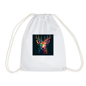 Cerf coloré - Sac de sport léger - blanc - Devant