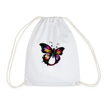 Butterfly - Drawstring Bag - white - Front