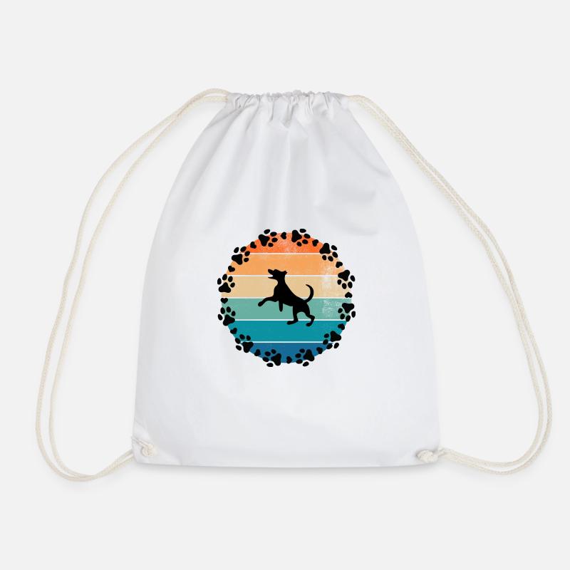 Dogs Sun - Drawstring Bag - white