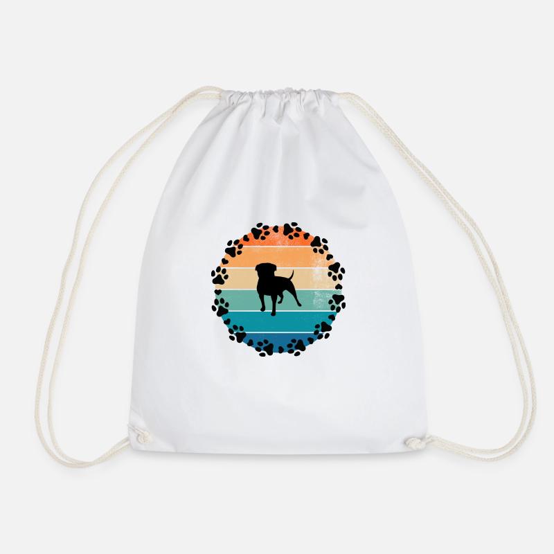 Dogs Sun Pug - Drawstring Bag - white