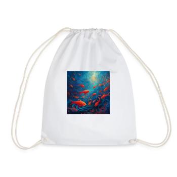 Bancs colorés de poissons dans la mer - Sac de sport léger - blanc - Devant