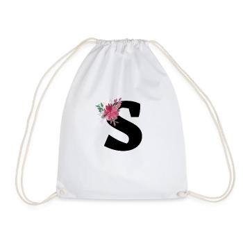 Floral letters - Drawstring Bag - white - Front