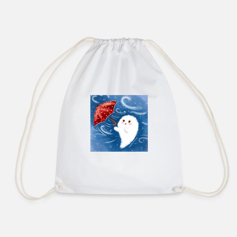 Stormy Days - Drawstring Bag - white