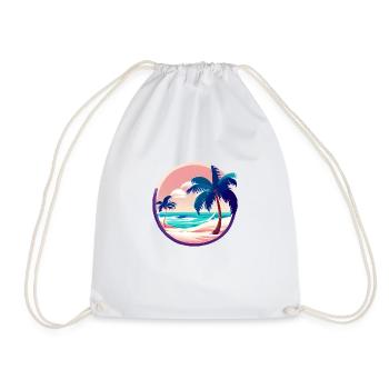 Summer Palm Tree Palm Palm Holiday Sun Gift - Drawstring Bag - white - Front
