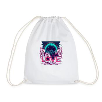 Neon LOVE des années 80 - retour aux sources - Sac de sport léger - blanc - Devant