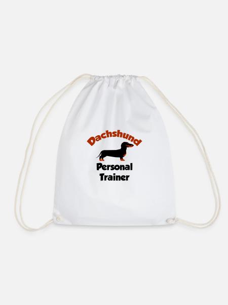 Dackel - Personal Trainer - Turnbeutel - Weiß
