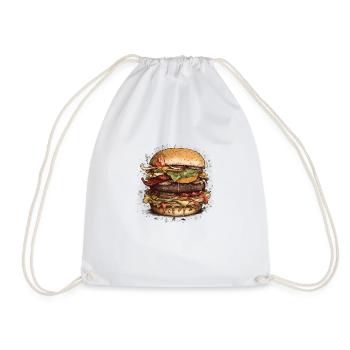 Burger - Drawstring Bag - white - Front