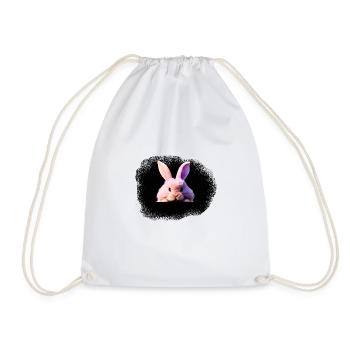 Lapin rose dans le trou noir - Sac de sport léger - blanc - Devant