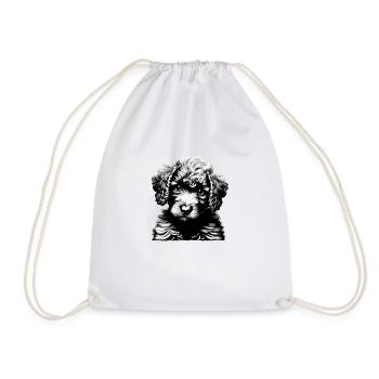 Caniche chiot Puodle chiot propriétaire de chien amour - Sac de sport léger - blanc - Devant