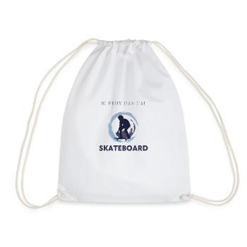 Je peux pas j'ai skateboard - Sac de sport léger - blanc - Devant