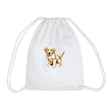 Golden Retriever Dogs Dog Puppy Dog Owner - Drawstring Bag - white - Front