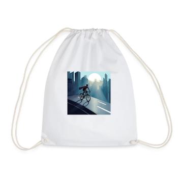 Héros du vélo de route avec des promenades en cape sur son vélo - Sac de sport léger - blanc - Devant