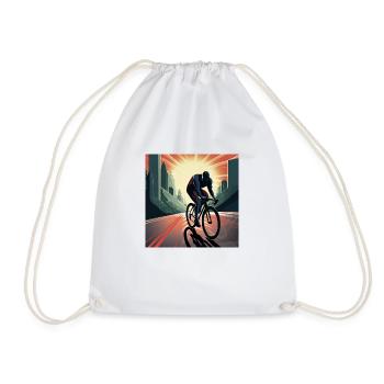 Héros du vélo de route avec des promenades en cape sur son vélo - Sac de sport léger - blanc - Devant