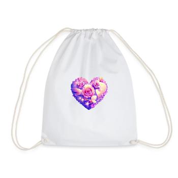 Wedding, Valentine's Day, Mother's Day, Love, Engagement - Drawstring Bag - white - Front