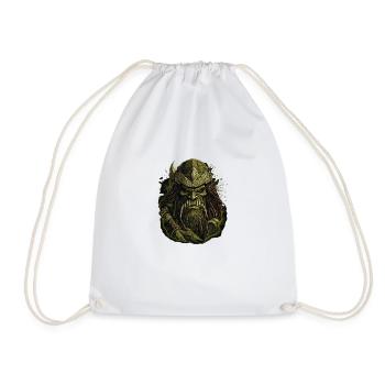 Dynamic artwork: fierce Greenskin warrior. - Drawstring Bag - white - Front