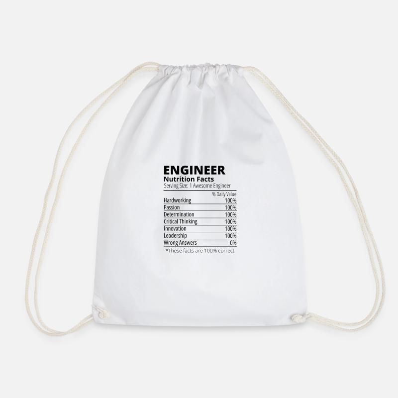 engineer, nutrition facts - Turnbeutel - Weiß