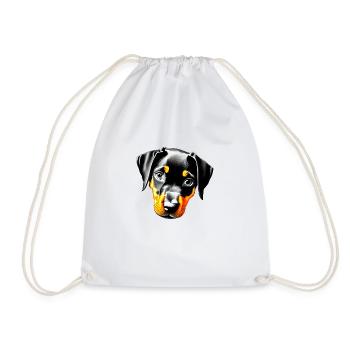 Doberman Doberman chiot chien Doberman dresseur - Sac de sport léger - blanc - Devant