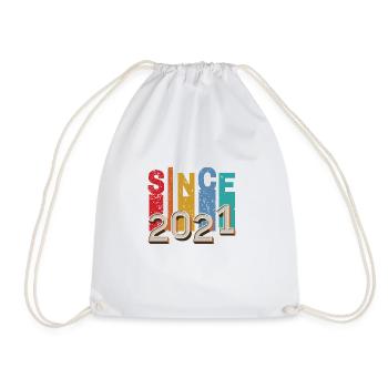 Since 2021 retro - Drawstring Bag - white - Front