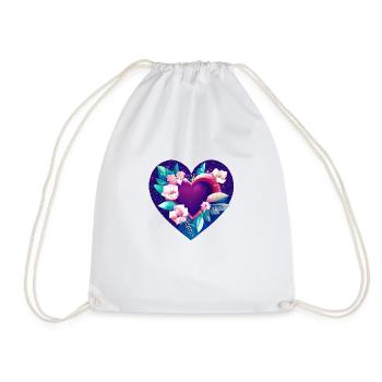 Saint-Valentin, Amour, Mariage, Fête des mères, Fiançailles - Sac de sport léger - blanc - Devant