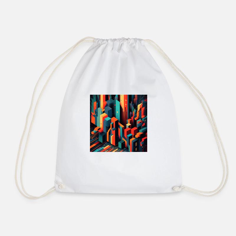 Abstract outskirts - Drawstring Bag - white
